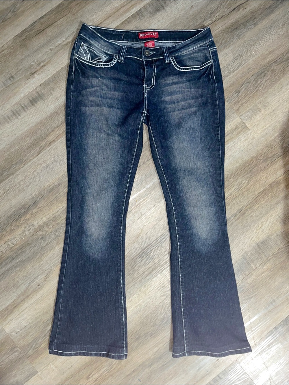 Red Rivet Black & Red Accent Denim Jeans